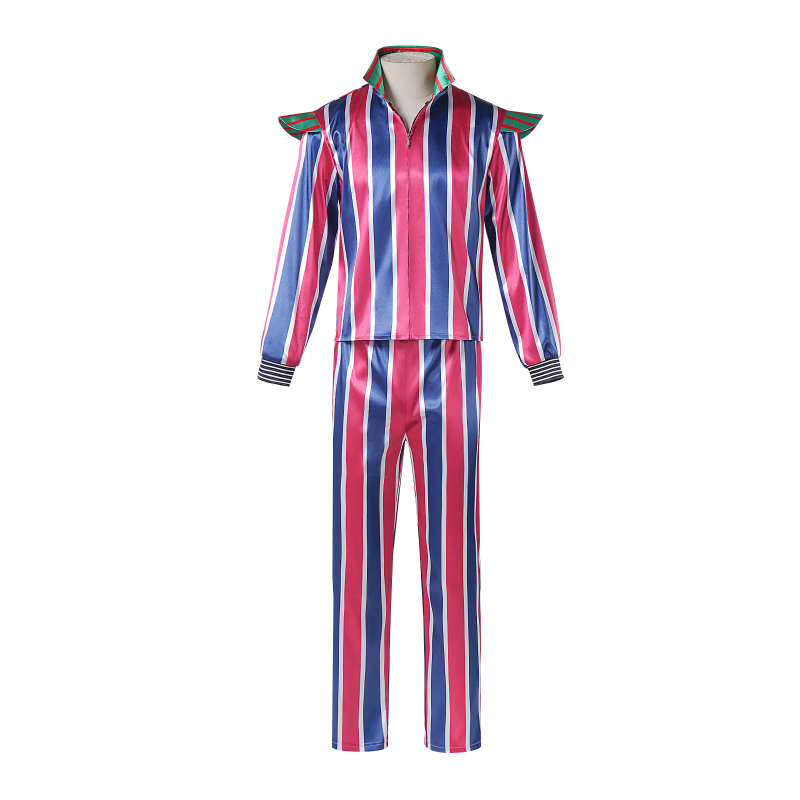 Ethnic Clothing & Online Fashion Store Khaadi Us - Halloween-Bühnenkostüm-Set mit Blau- und Rosa-Streifen, Traditionelle