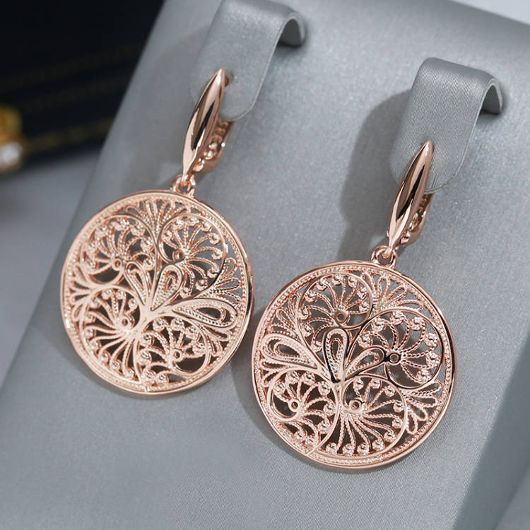 Ethnic Fashion In Dubai - Wbmqda Hohle Metall Blume Lange Tropfen