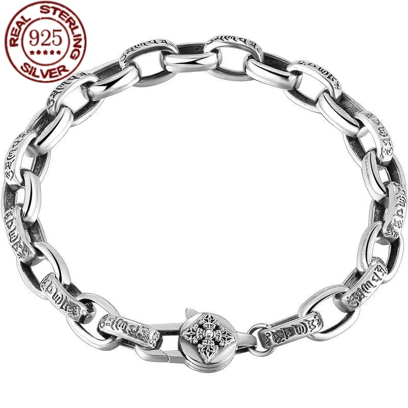 Ethnic Fashion Trend - S925 Silber Sechs-Wort-Wahrheitsarmband Herren- und Damenmodetrend