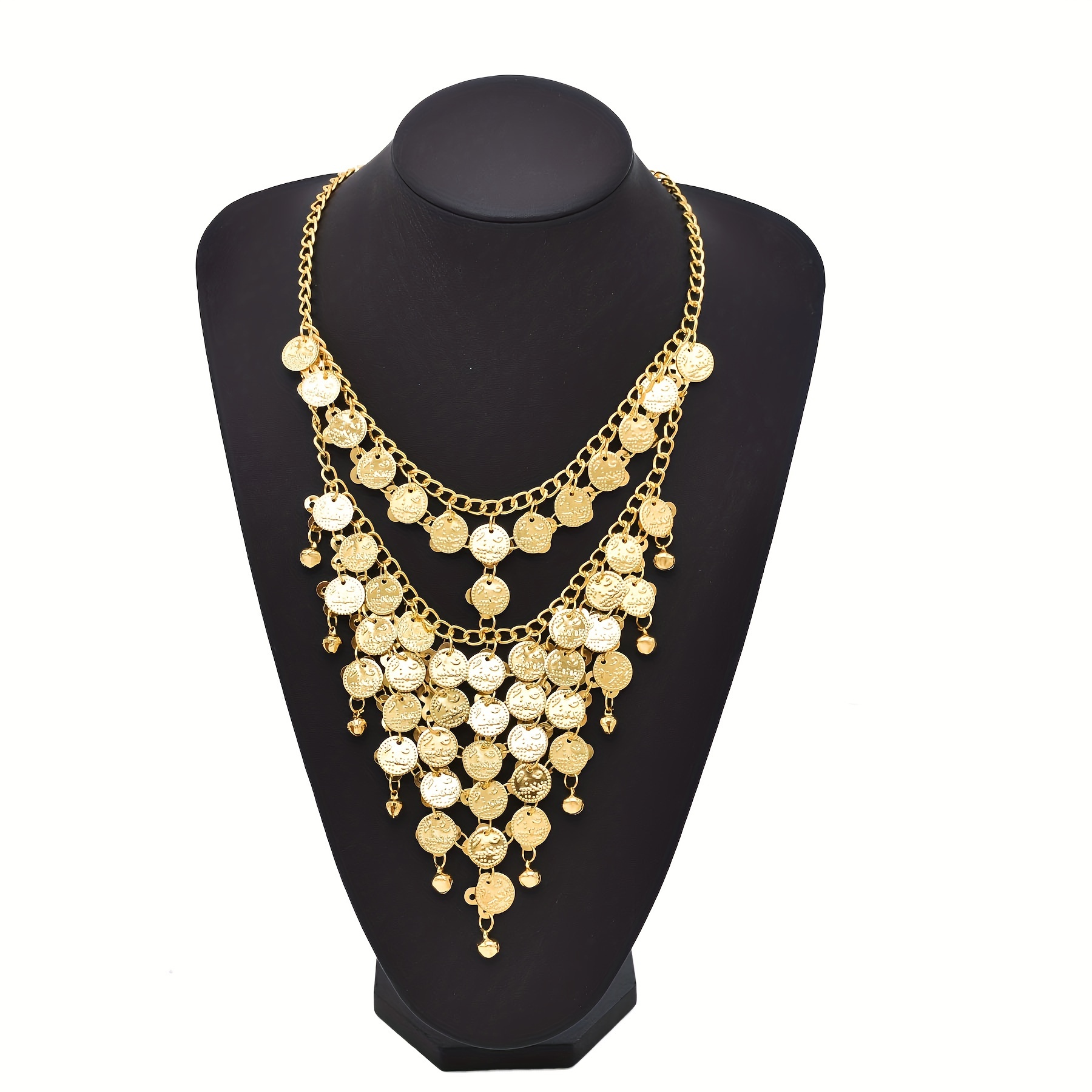 Goldfarbene Münzen, lange Kett – Ethnic Fashion Co In Bewertung und Preis