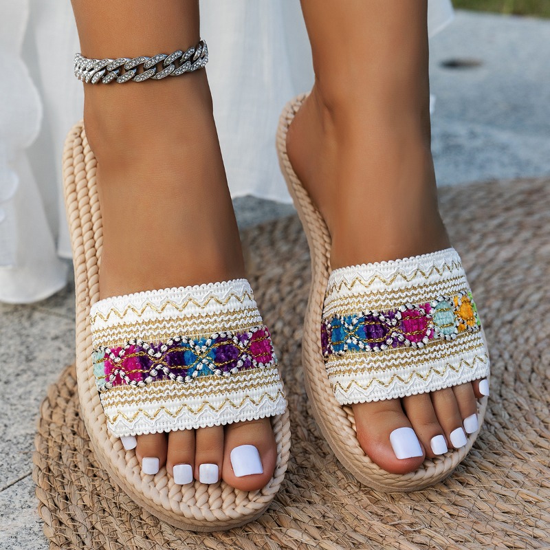 Damen-Slipper für Draußen, Fla – Ethnic Modern Fashion Bewertung und Preis