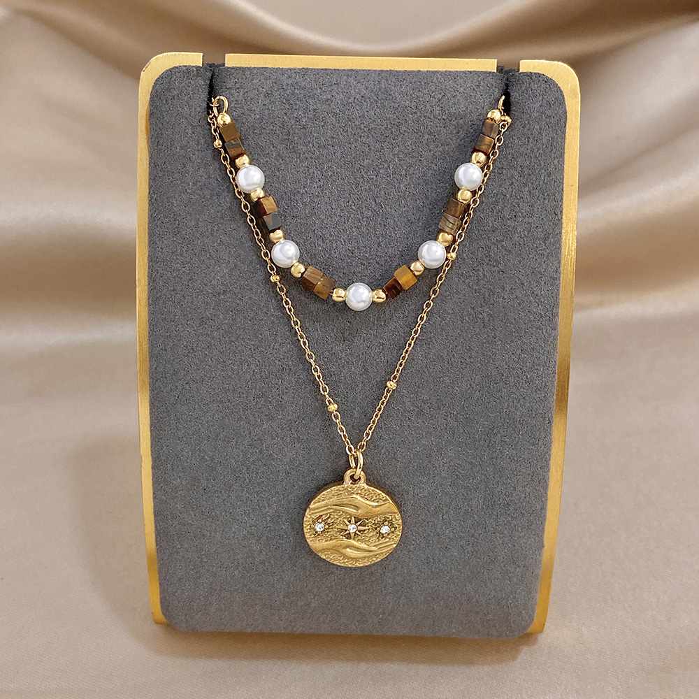 Retro Tigerauge-Perlenkette fü – Ethnic Fashion Co In Bewertung und Preis